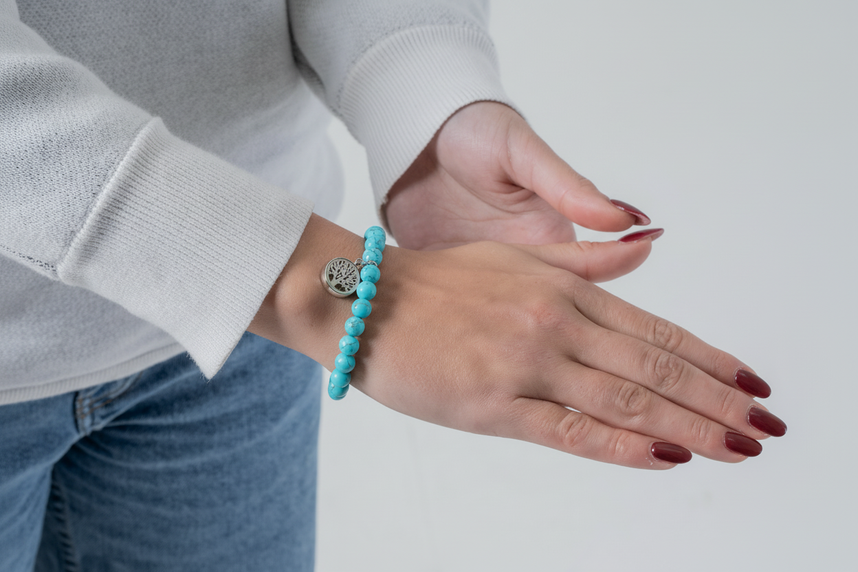Bracelet diffuseur d'huile essentielle - Turquoise*