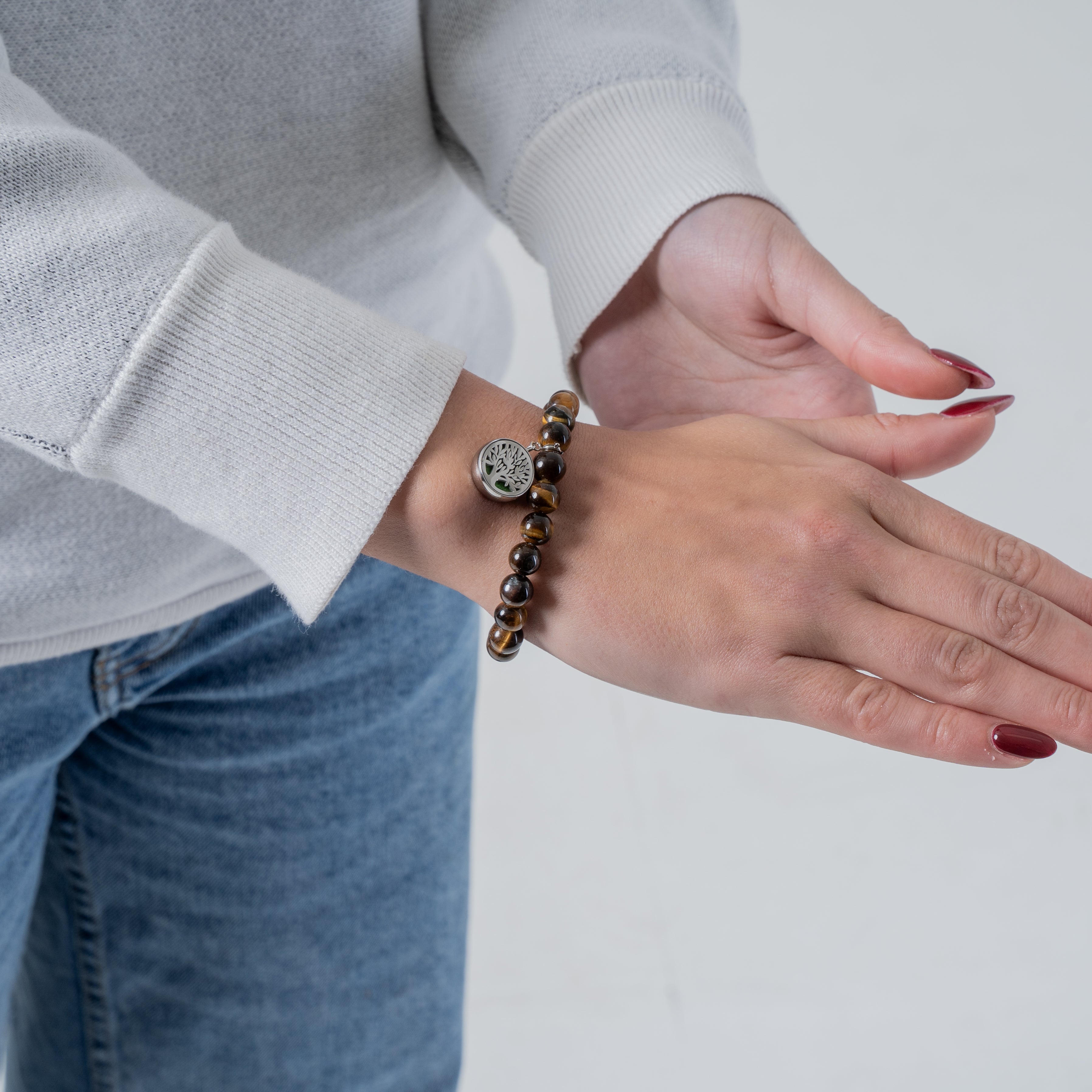 Bracelet diffuseur d'huile essentielle - Œil de tigre