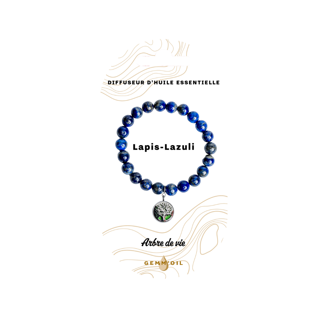 Bracelet diffuseur d'huile essentielle - Lapis-Lazuli