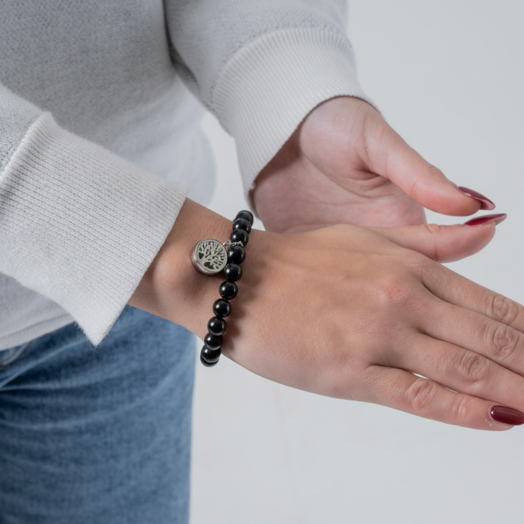 Bracelet diffuseur d'huile essentielle - Onyx